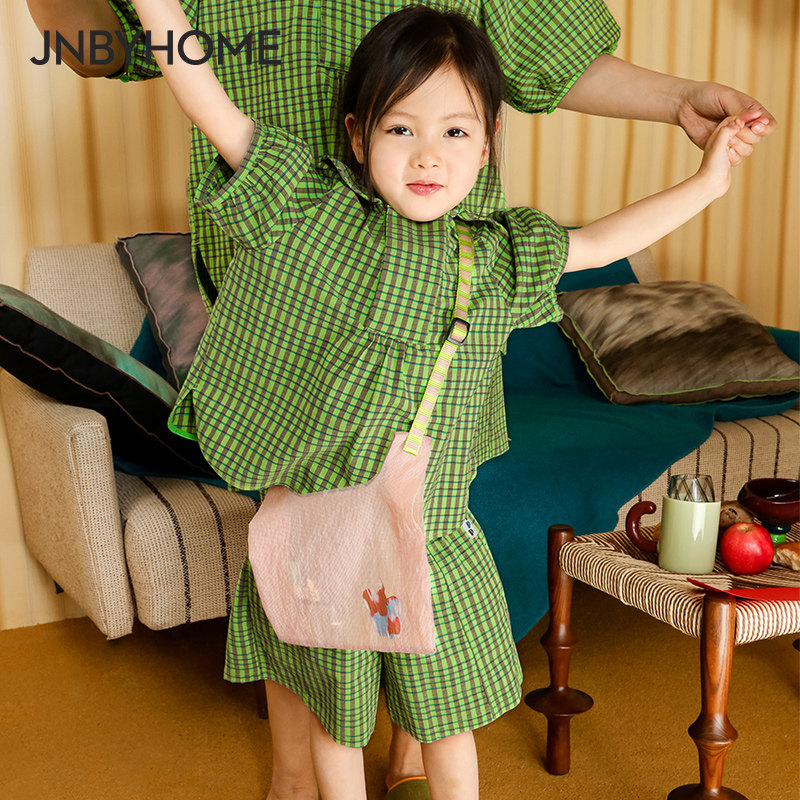 JNBYHOME江南布衣儿童款泡泡纱家居服棉质睡衣连衣裙泡泡袖亲