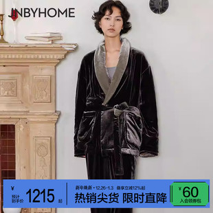 JNBYHOME江南布衣秋冬睡衣加厚睡袍保暖翻领温暖柔软家居服女士