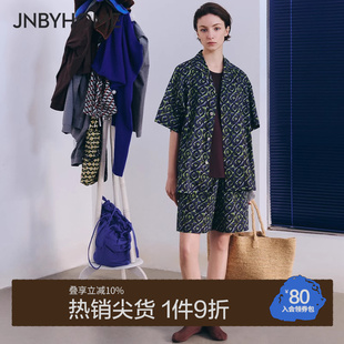 JNBYHOME江南布衣25新liberty印花短袖 家居服睡衣女宽松 短裤 套装