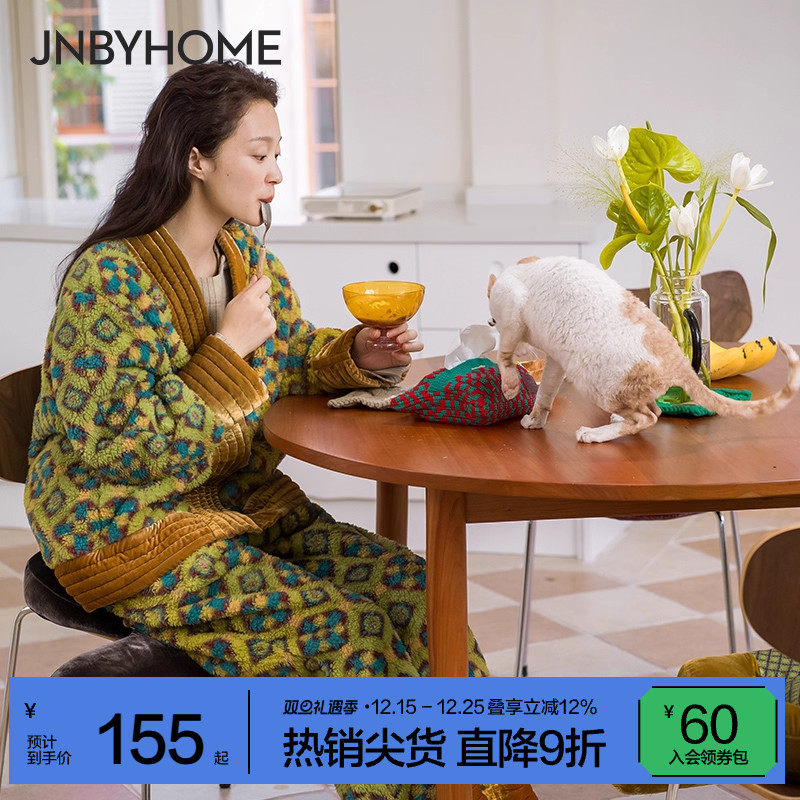 JNBYHOME米泡绒印花家居服情侣