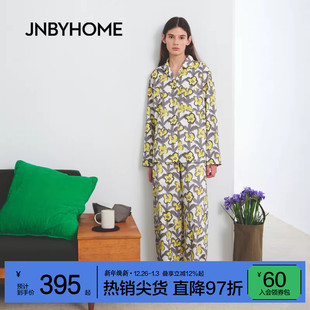 印花全棉舒适休闲 家居衬衣套装 JNBYHOME江南布衣25年秋季 男女长袖