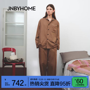 休闲女 睡衣长袖 JNBYHOME江南布衣25年秋全棉情侣长袖 家居服套装