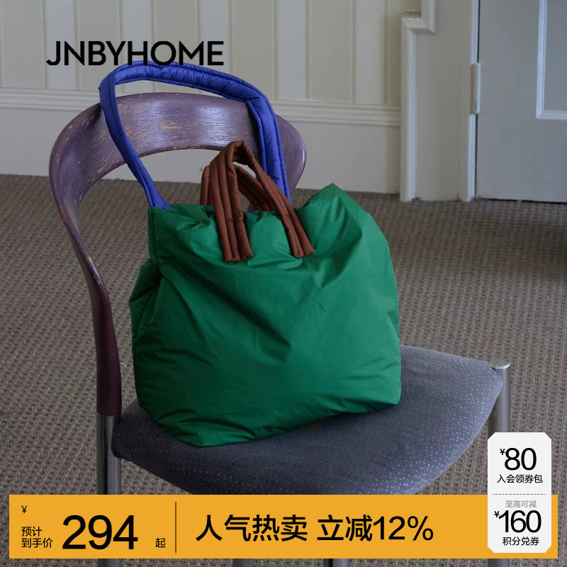 JNBYHOME江南布衣新品拼色斜挎大容量手提包斜挎休闲柔软充棉