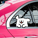 个性可爱卡通线条小狗汽车遮挡电动车摩托车划痕贴画防水创意贴纸