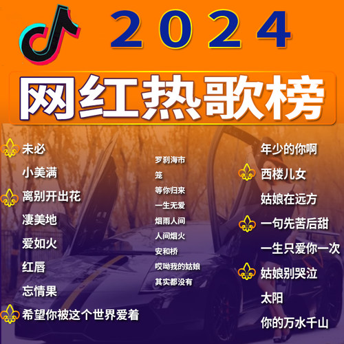 车载U盘2024抖音热门全视频MP4高清带歌词流行MV 伤感DJ 金典怀旧