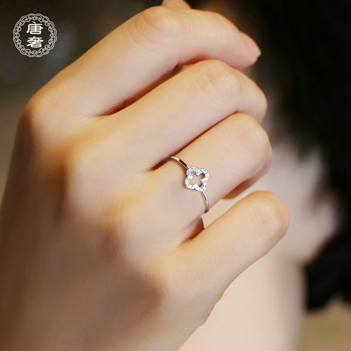 正品纯银18K包金D色莫桑石钻戒指