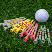 高尔夫球钉木质彩色条纹卡通球tee球座户外运动用品多色可选