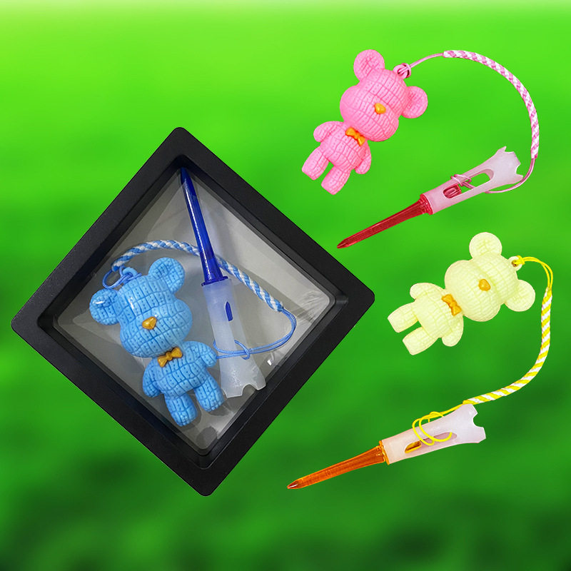 韩国进口高尔夫可爱公仔熊球tee户外打球防丢失球托吊坠个性球座