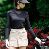 裙运动健身服圆领镂空上衣T恤短裙两件套装 女工装 高尔夫服装 夏季