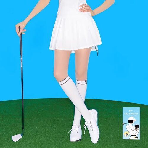 MG高尔夫防晒拼接袜黑白连裤袜夏