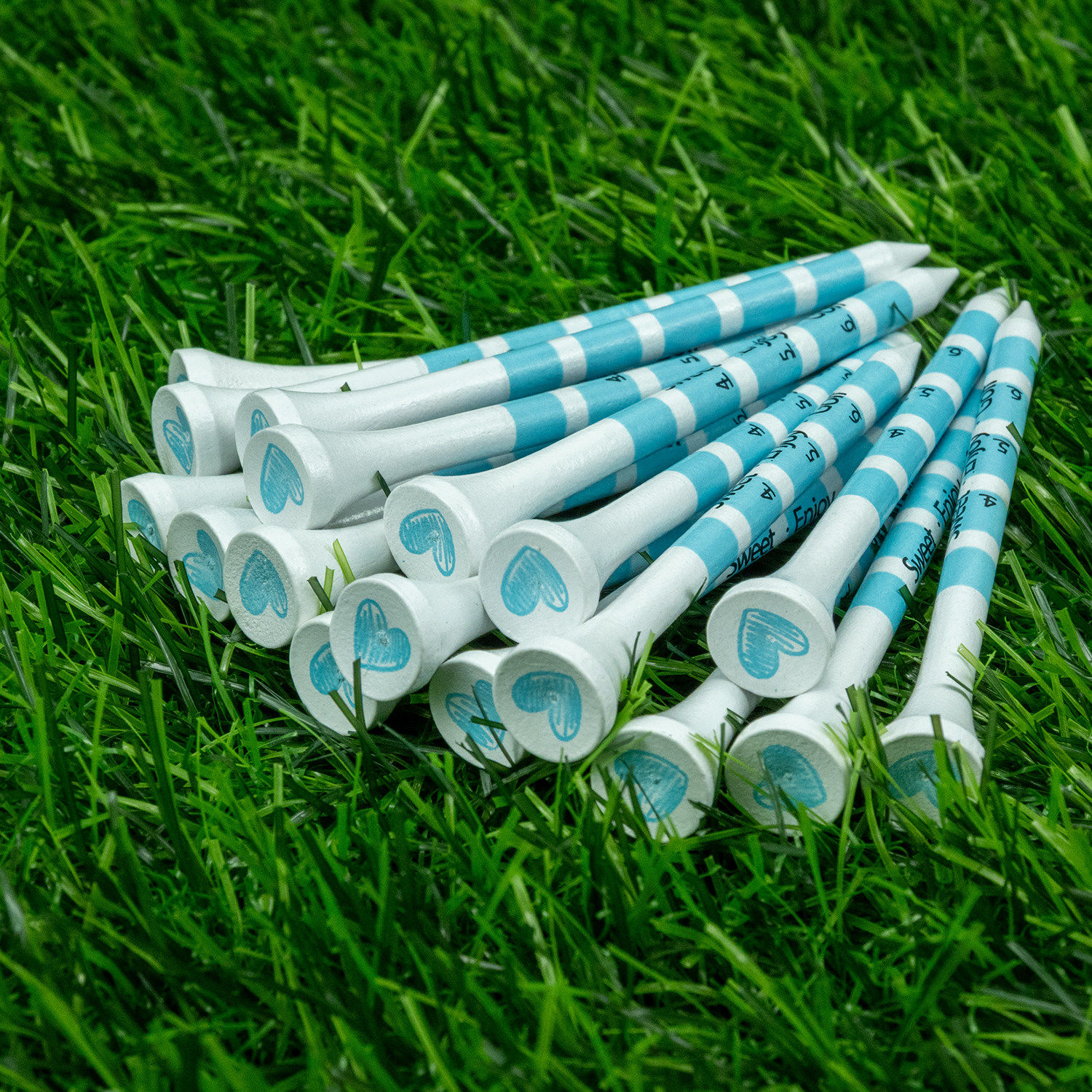 高尔夫球tee球钉球座长T高尔夫配件爱心刻度可爱图案彩色球t礼物