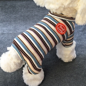 2025新款 狗狗睡觉衣服 宠物条纹四脚衣泰迪比熊博美小型犬春夏秋装