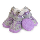 小狗狗鞋 子小型犬不易掉防滑泰迪比熊博美约克夏透气软底宠物棉鞋