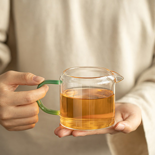 高硼硅玻璃把手耐高温公道杯茶海茶滤一体分茶器家用办公 厂家