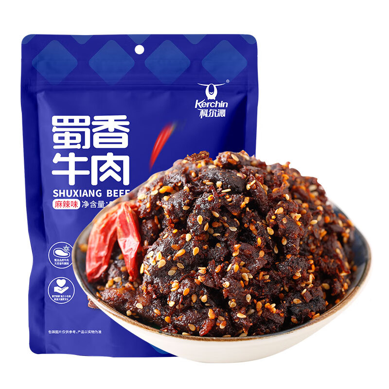 科尔沁 蜀香牛肉 麻辣味500g 量贩装 休闲零食 肉干肉脯