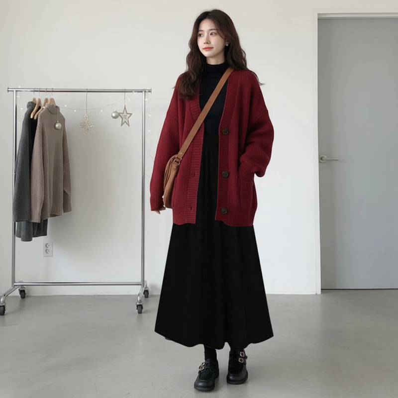 孕妇冬季高级感毛衣裙孕期穿搭