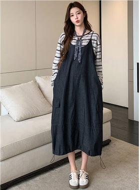孕妇早秋时髦辣妈遮肚子连衣裙