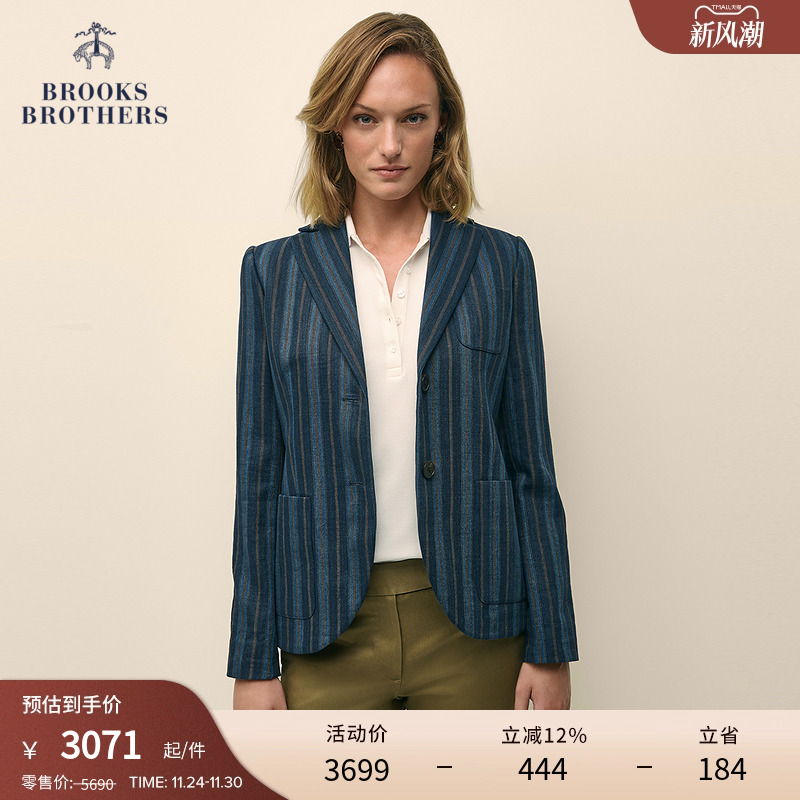 布克兄弟25女士棉麻西装外套