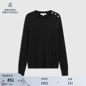 supima棉绞花纯色针织衫 布克兄弟女士25秋冬新品 Brothers Brooks