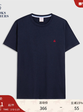Brooks Brothers/布克兄弟男士25新品supima棉纯色logo简约T恤