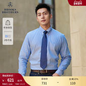 Brothers 布克兄弟男士 25秋冬款 Brooks 纽扣领牛津纺条纹商务衬衫