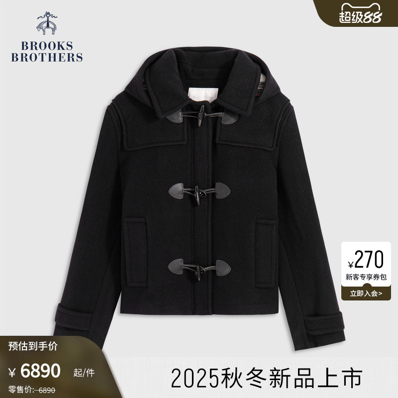 布克兄弟25女士羊毛牛角扣外套