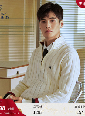 Brooks Brothers/布克兄弟男士25秋冬新品棉学院风半拉链针织毛衣