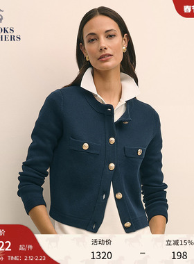 Brooks Brothers/布克兄弟女士秋冬新款supima棉小香风针织开衫