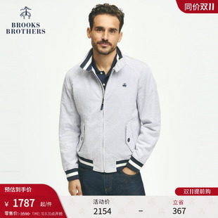 25新品 布克兄弟男士 泡泡纱竖条纹刺绣logo夹克 Brothers Brooks