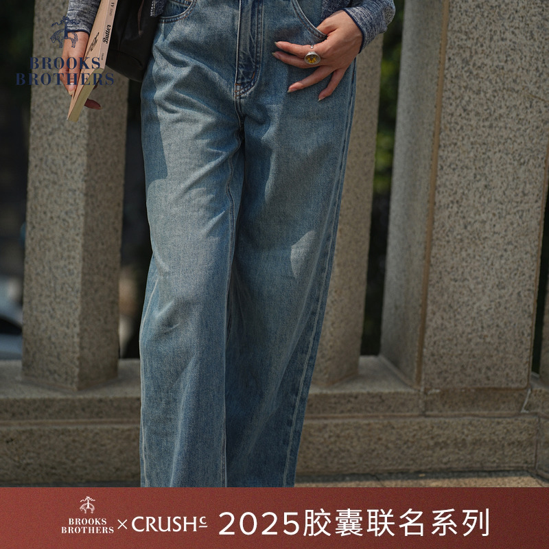 布克兄弟25女士阔腿牛仔裤