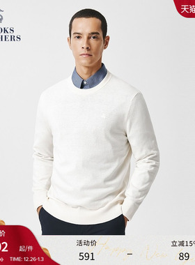 Brooks Brothers/布克兄弟男秋冬款简约气质舒适圆领套头针织毛衣