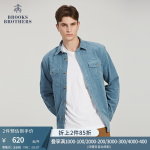 Brooks Brothers/布克兄弟男士美式灯芯绒长袖休闲衬衫式外套