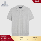 Brothers 布克兄弟男士 25新品 Brooks 纯棉纯色三粒扣针织polo衫