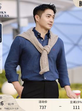 [100%棉]Brooks Brothers/布克兄弟男士春夏款法兰绒休闲长袖衬衫