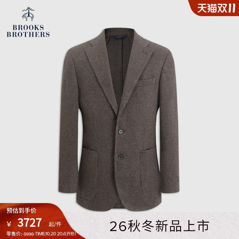 Brooks Brothers/布克兄弟男士26秋季新款迷你千鸟格修身西装外套