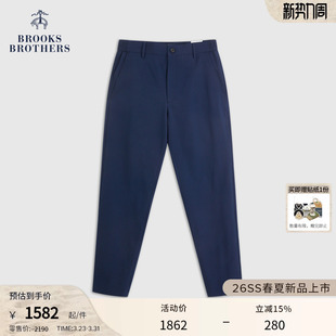 泡泡纱纯色锥形休闲西裤 Brooks 26春夏新品 布克兄弟男士 Brothers