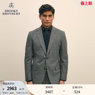 Brooks Brothers/布克兄弟男士秋冬款绵羊毛编织纹理西装外套