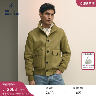 Brooks Brothers/布克兄弟男士春夏款纯棉巴恩风美式立领夹克外套