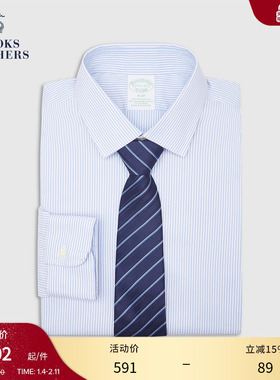 [易打理]Brooks Brothers/布克兄弟男士新品supima棉竖条纹衬衫