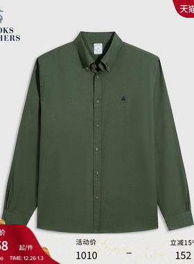 Brooks Brothers/布克兄弟男士25秋冬新品法兰绒logo休闲衬衫