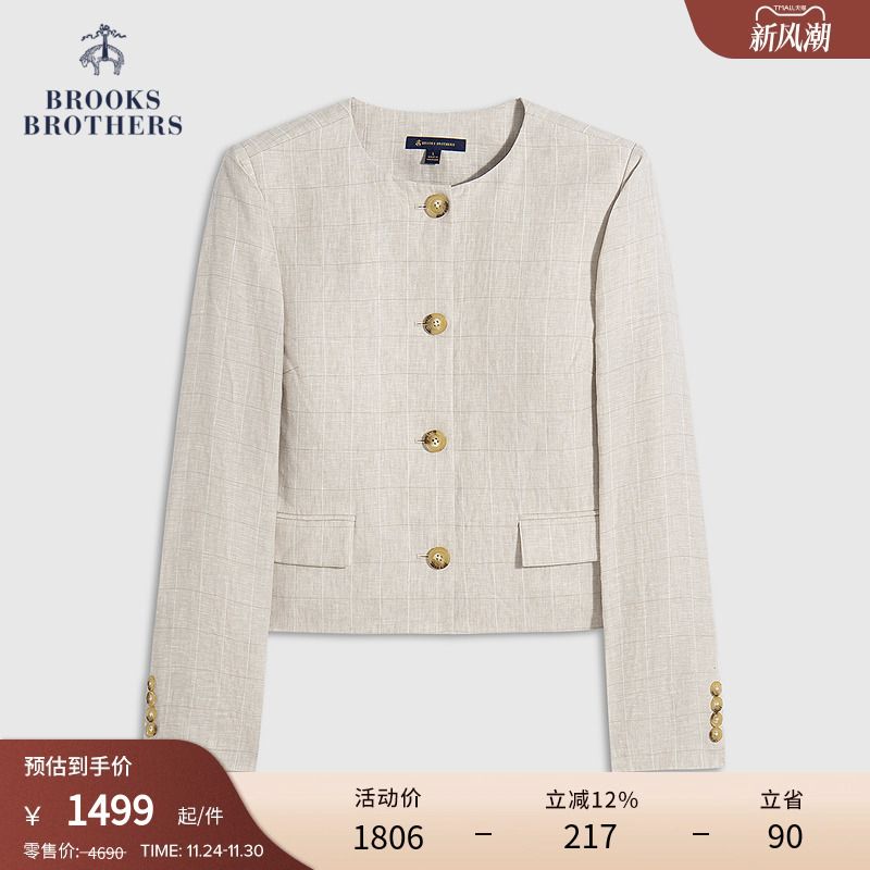 布克兄弟25女士亚麻外套