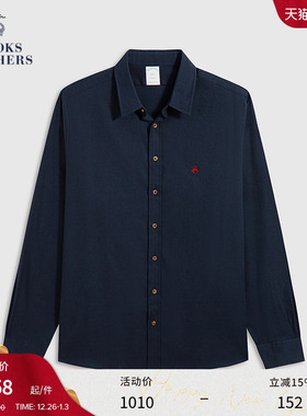 [磨毛]Brooks Brothers/布克兄弟男士25秋冬新品刺绣logo长袖衬衫
