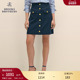 布克兄弟女士夏新款 Brooks Brothers 纯色金属门襟A字半身短裙