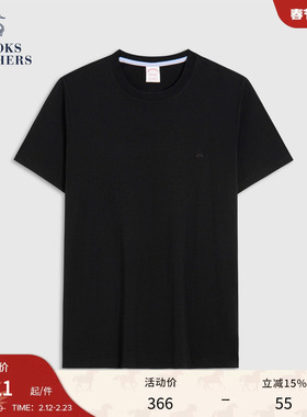 Brooks Brothers/布克兄弟男士夏supima棉圆领纯色基础款短袖T恤