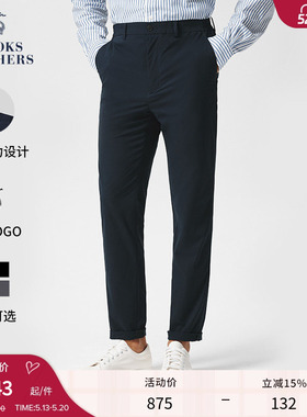 Brooks Brothers/布克兄弟男士春夏新款薄弹力反光logo休闲长裤