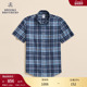 Brothers 布克兄弟男士 春夏新款 Brooks 纯棉纽扣领复古格纹衬衫