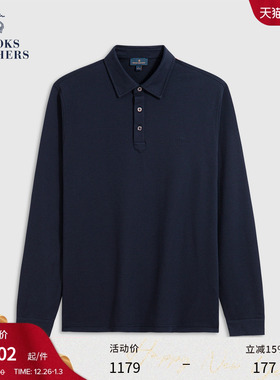 Brooks Brothers/布克兄弟男士25秋冬新刺绣logo三粒扣长袖polo衫