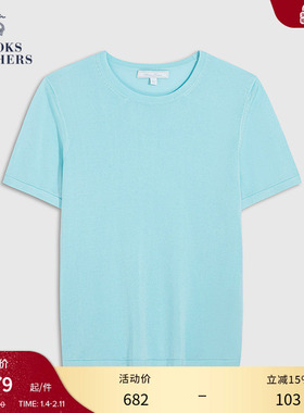 Brooks Brothers/布克兄弟女士春夏新款supima棉纯色针织短袖