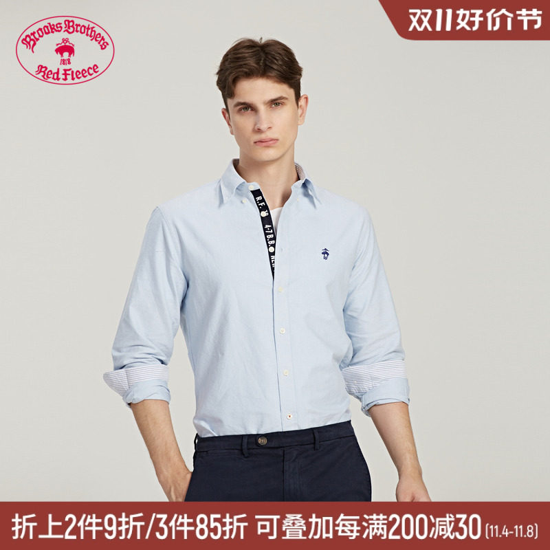 Brooks Brothers/布克兄弟男士纯棉美式蓝色长袖休闲衬衫怎么看?