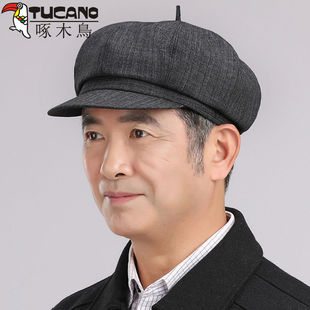 夏季中老年人帽子男春秋八角帽薄老人爷爷老头夏天爸爸前进鸭舌帽